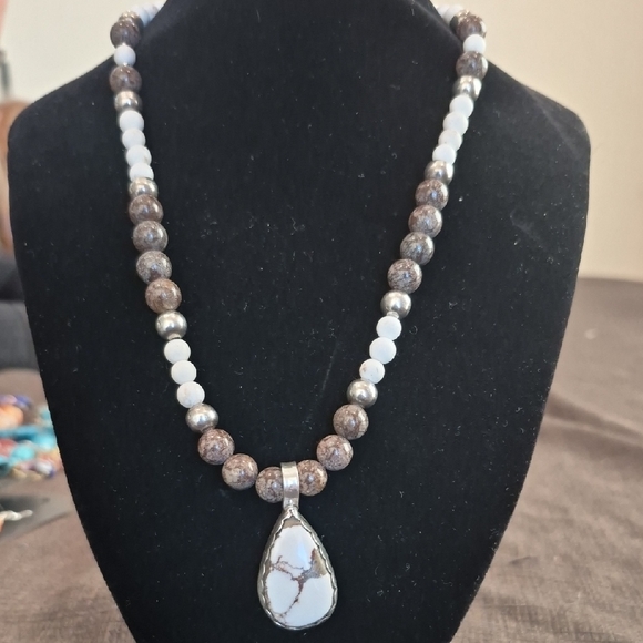 Artisian Jewelry - Handcrafted Wildhorse Jasper Pendant Stone Pendant Necklace